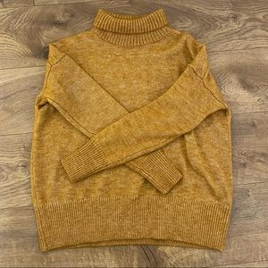 Mustard Loft Cowl Neck Sweater